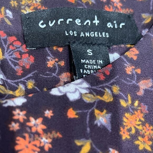 Anthropologie Current Air Purple Floral Ruffled Peasant Dress Long Sleeve-‎ S - Picture 7 of 10
